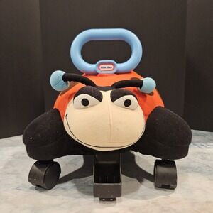 Vintage Little Tikes Ladybug Ride On Scooter Plush Toddler Toy Red Black